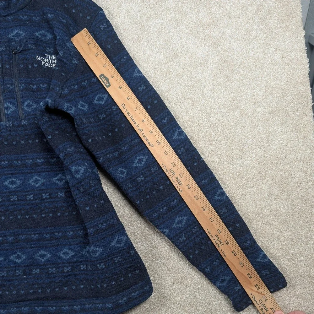 The North Face Pullover Mens‎ Large Blue Fair Isle Aztec 1/4 Zip Tsillan Fleece